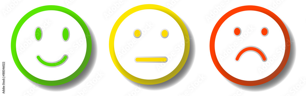 set of 3 smileys expressing different emotions set of 3 smileys expressing different emotions