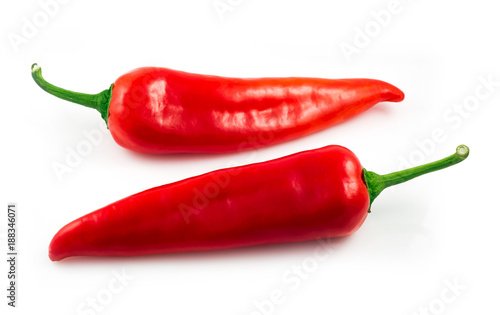Red hot chili pepper isolated on white background cutout