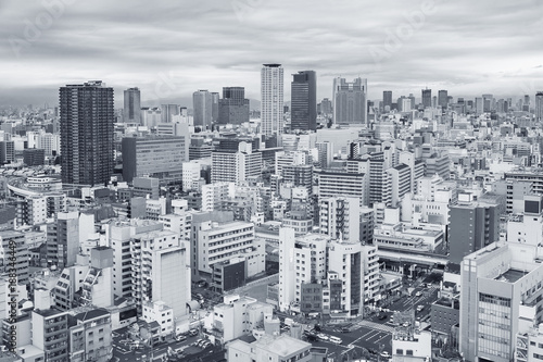 Skyline of Osaka city  Japan