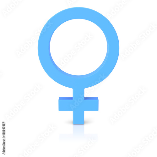 Isolated Blue Male Icon on a Light Reflective Surface