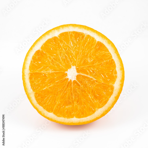 Orange fruit slice isolated on white background cutout