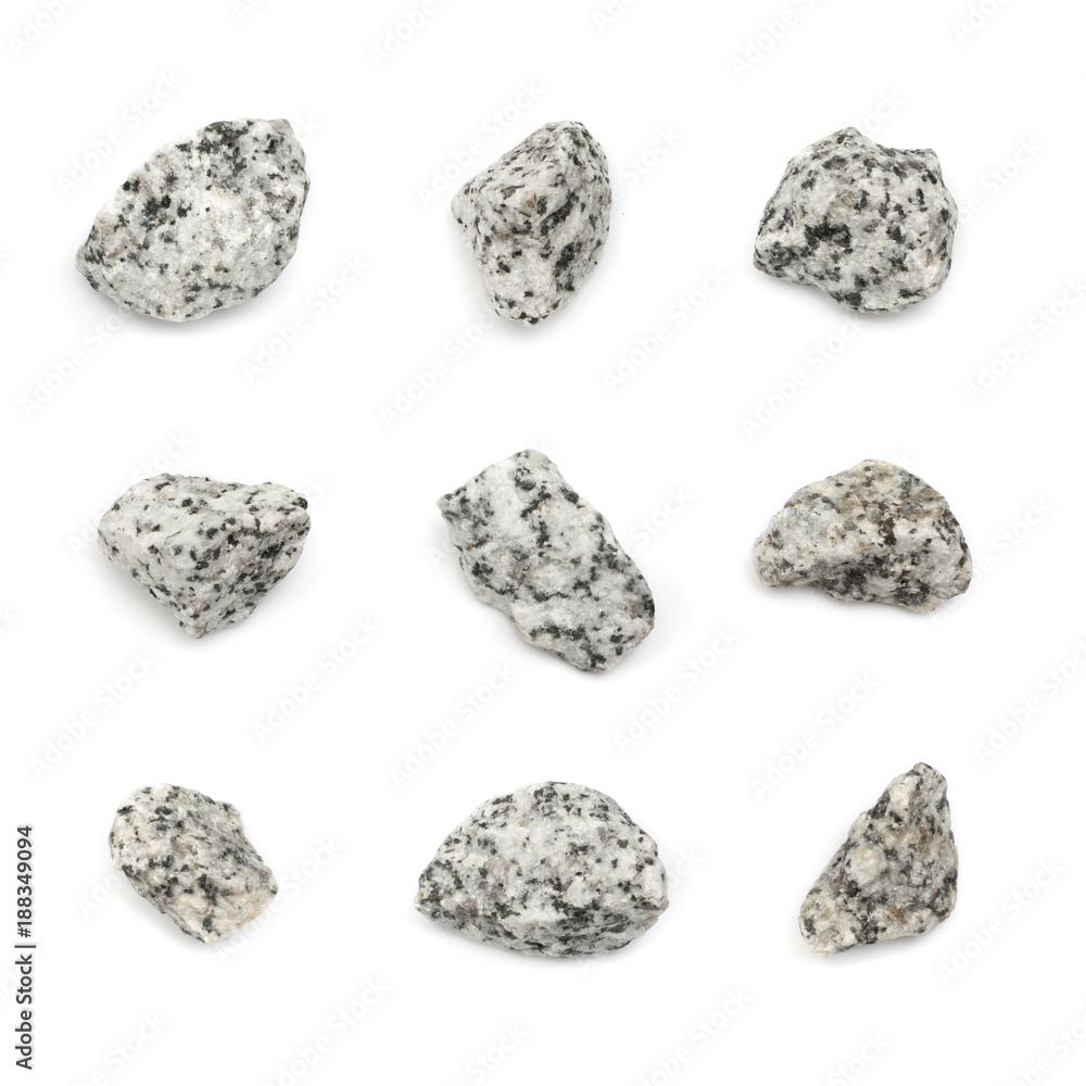 Set of Granite Stones Isolated Set of Granite Stones Isolated