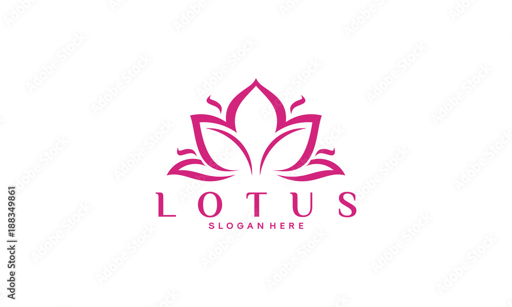Elegant Lotus Flower logo designs template, Beauty Care logo designs concept
