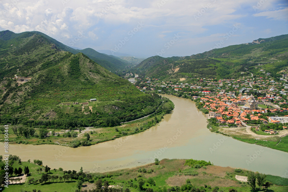 Mtskheta, medieval city at the confluence of the Mtkvari and Aragvi rivers, Georgia