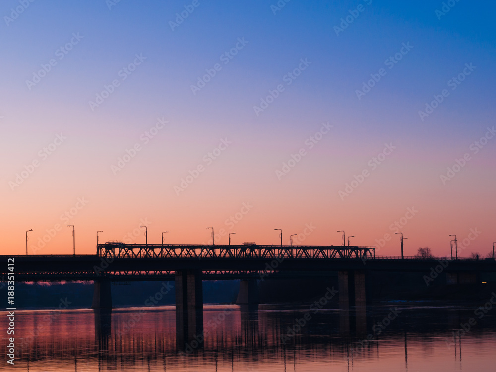 Car bridge and railway bridge Car bridge and railway bridge