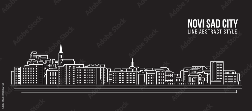 Cityscape Building Line art Vector Illustration design - Novi sad city Cityscape Building Line art Vector Illustration design - Novi sad city
