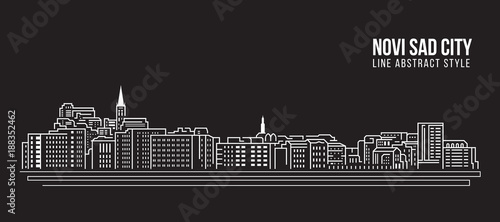 Cityscape Building Line art Vector Illustration design - Novi sad city photo