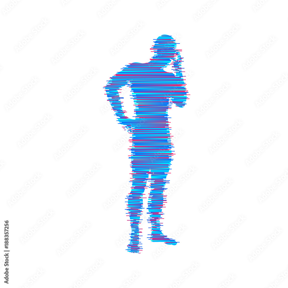 Thinking man. Silhouette of a standing man. Idea concept vector illustration. Thinking man. Silhouette of a standing man. Idea concept vector illustration.