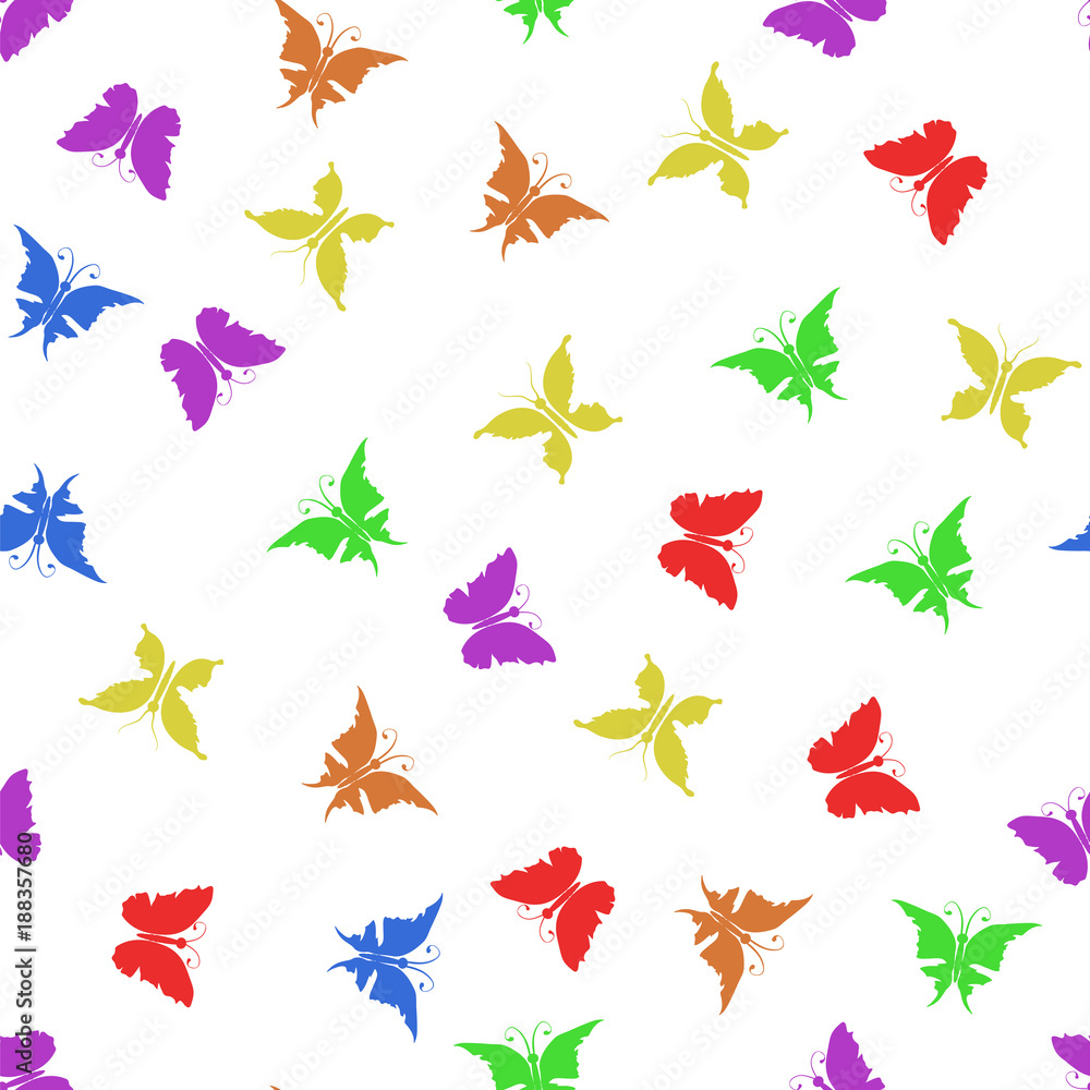 Colorful Butterfly Silhouette Seamless Pattern Colorful Butterfly Silhouette Seamless Pattern