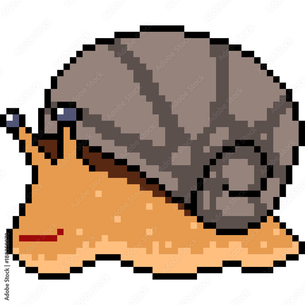 vector pixel art snail