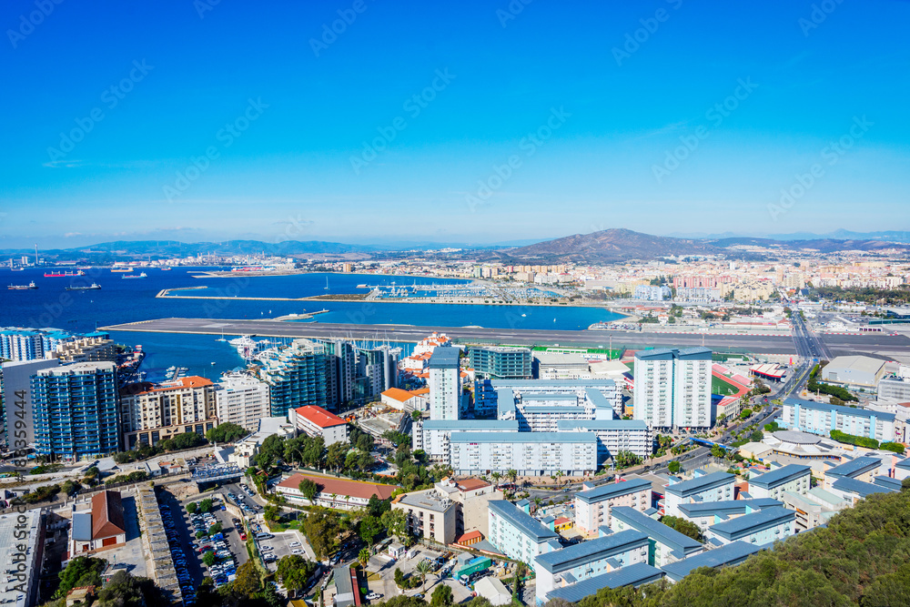 Naklejka premium View over Gibraltar from above