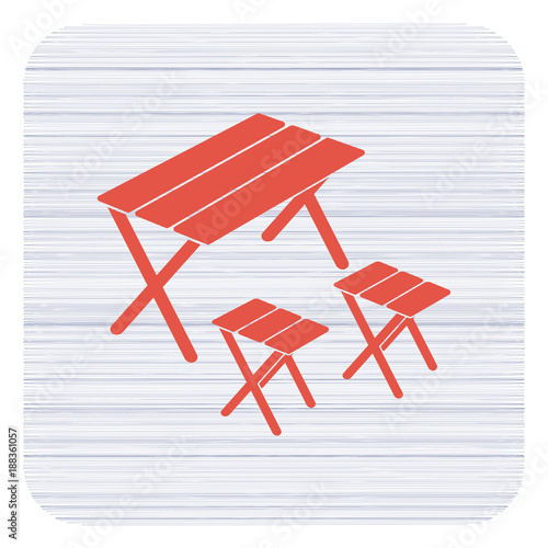 Camping table and stool icon