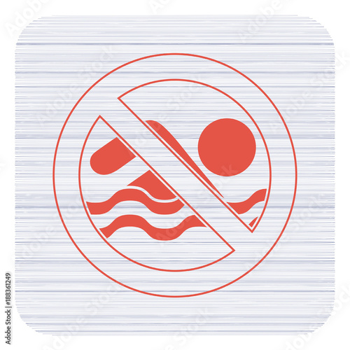 No swimming prohibition sign icon