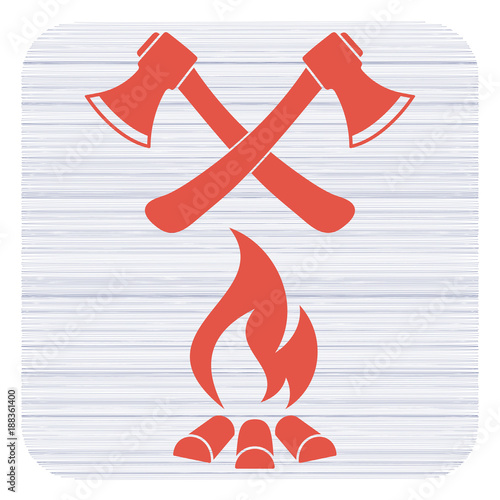 The ax and campfire icon