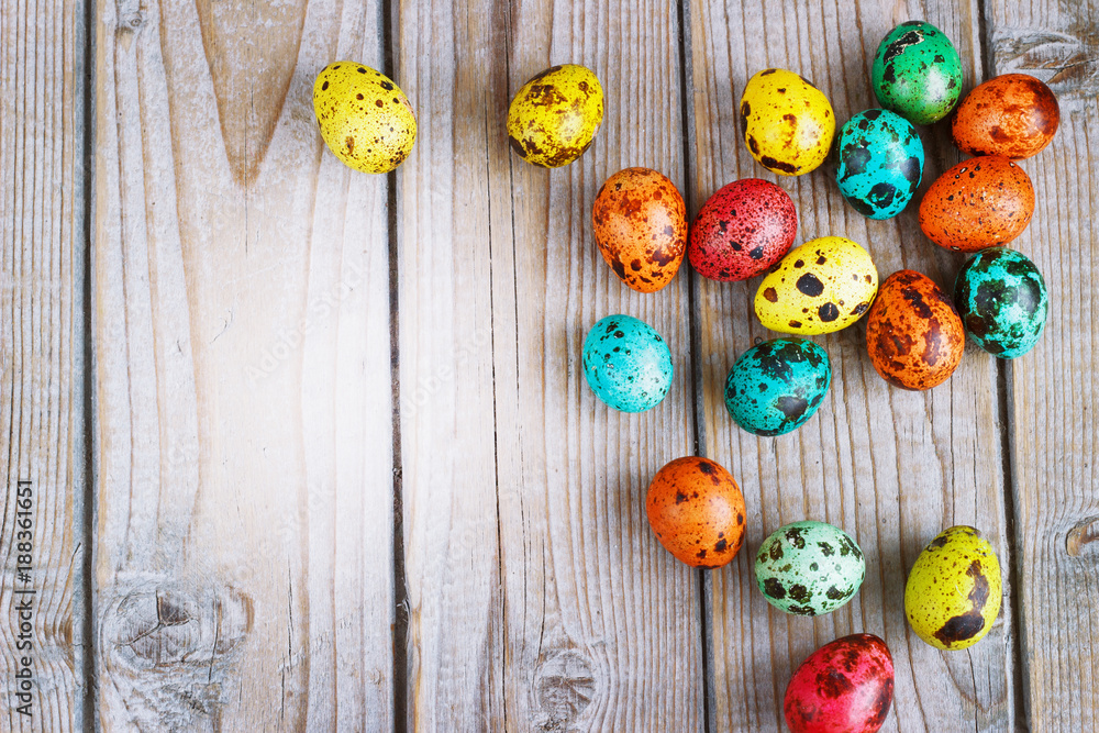 Colored easter eggs on a light background,place for text Colored easter eggs on a light background,place for text