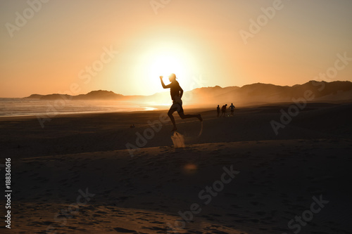 Me doing the running man in the sunset