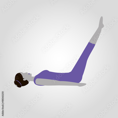 viparita karani yoga pose isolated flat vector icon