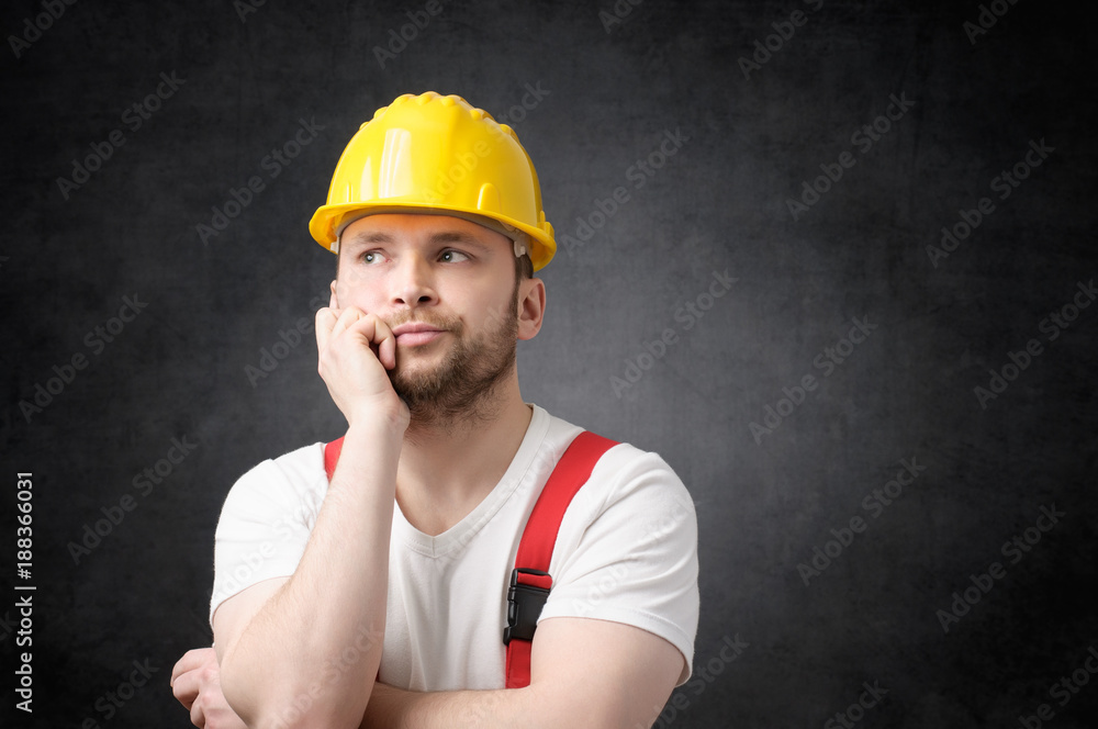 Disappointed construction worker Disappointed construction worker