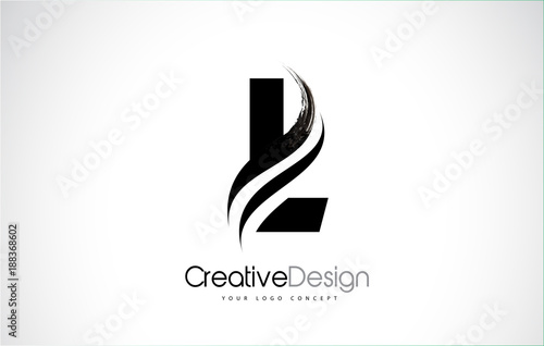 L Letter Design Brush Paint Stroke