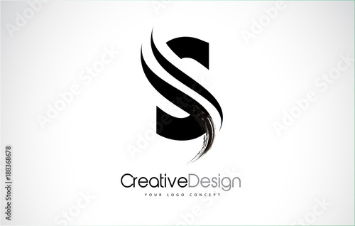 S Letter Design Brush Paint Stroke