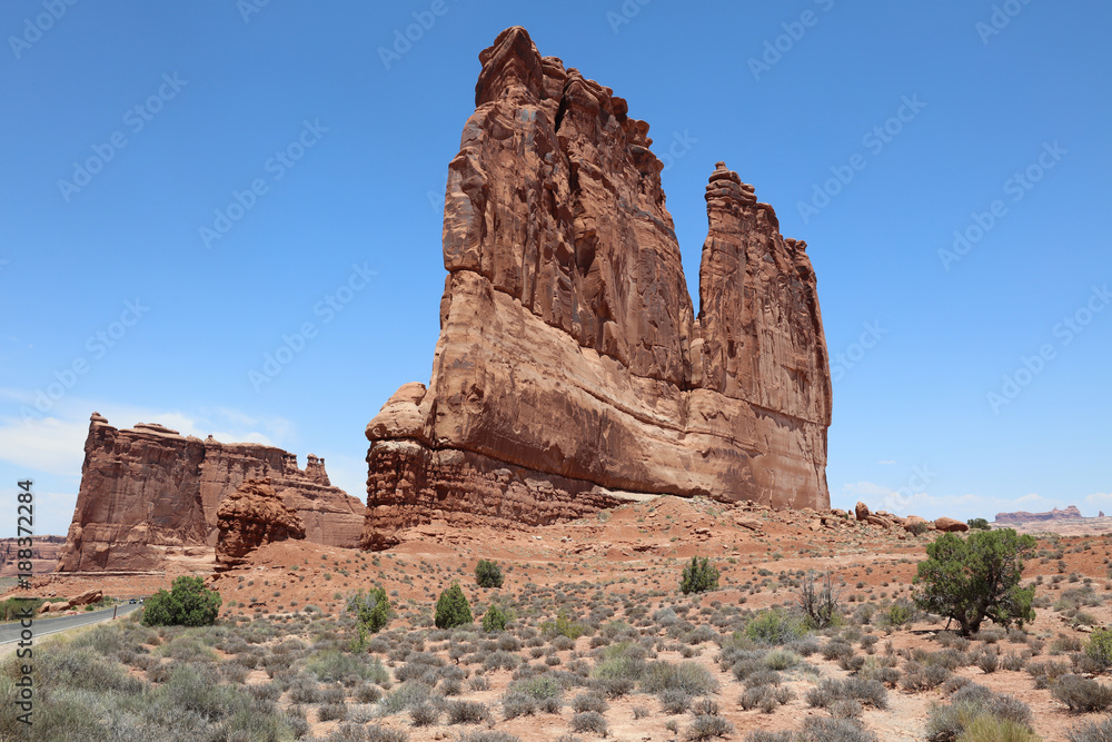 Courthouse Towers in Arches National Park. Utah. USA Courthouse Towers in Arches National Park. Utah. USA