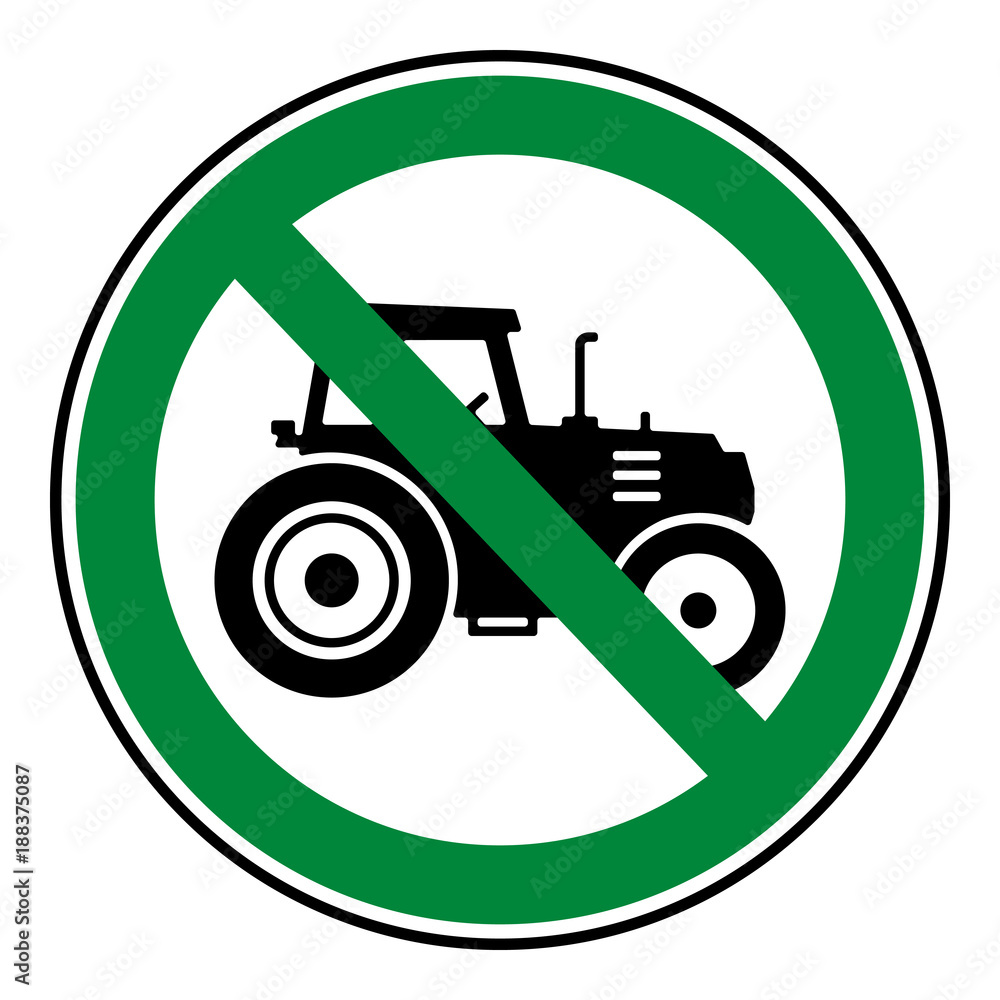 Verbotsschild Icon - Traktor Verboten Stock-Vektorgrafik | Adobe Stock