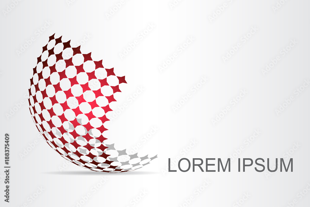 Logo stylized spherical surface with abstract shapes Logo stylized spherical surface with abstract shapes