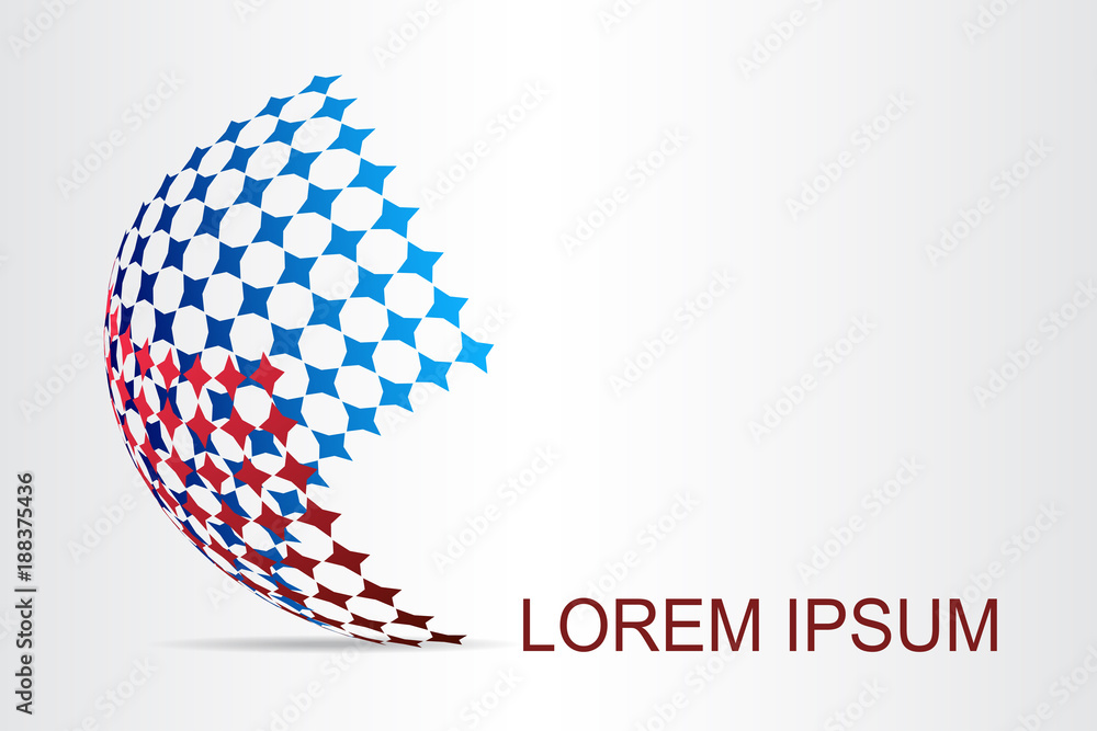Logo stylized spherical surface with abstract shapes Logo stylized spherical surface with abstract shapes