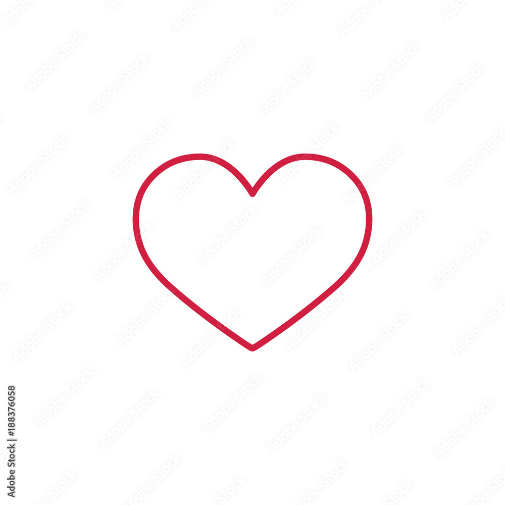 heart love romance symbol thin line red icon