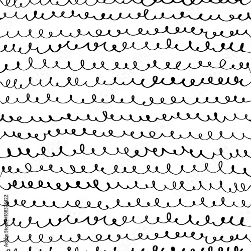 Seamless pattern. Hand drawn pothooks and hangers