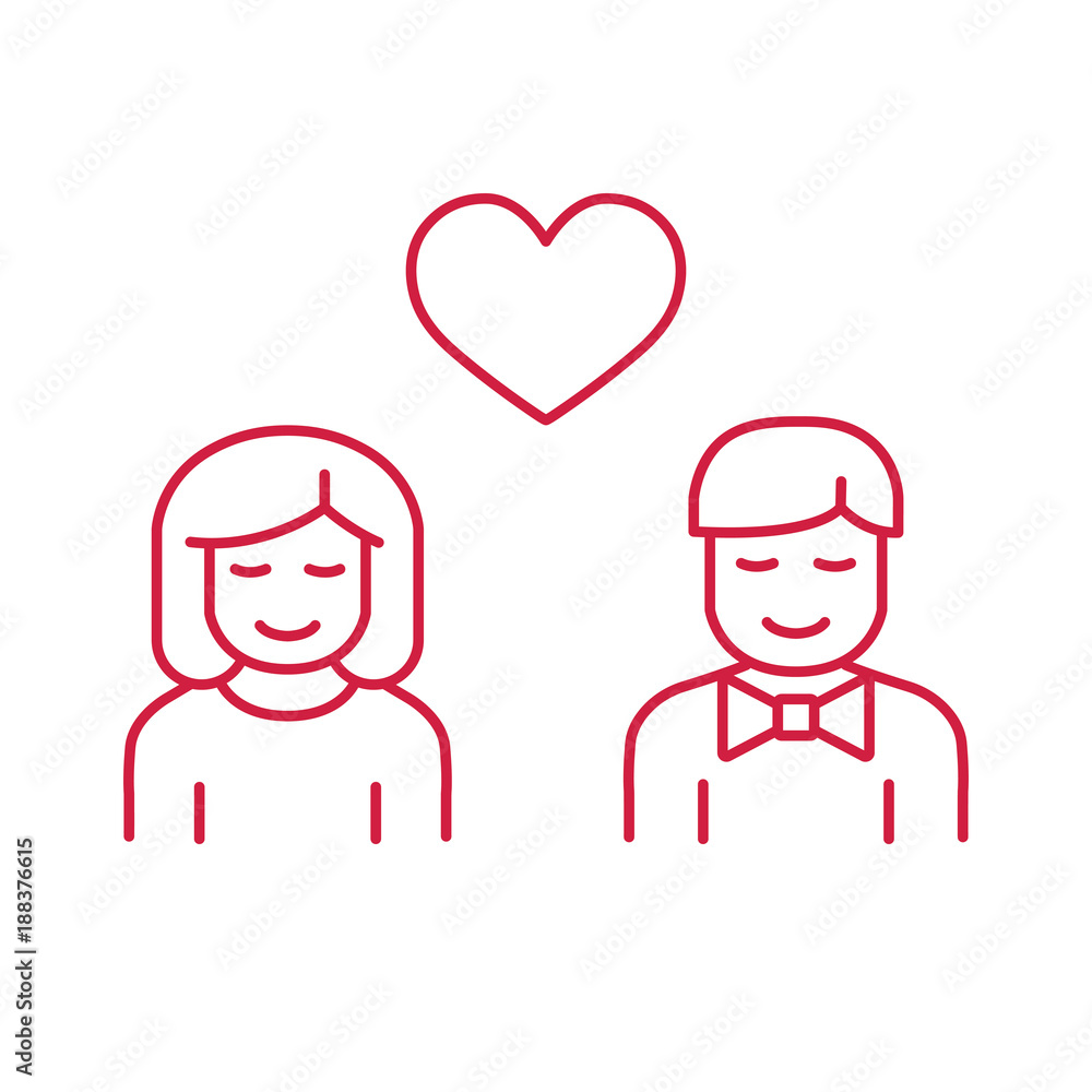 love couple relationship thin line icon love couple relationship thin line icon