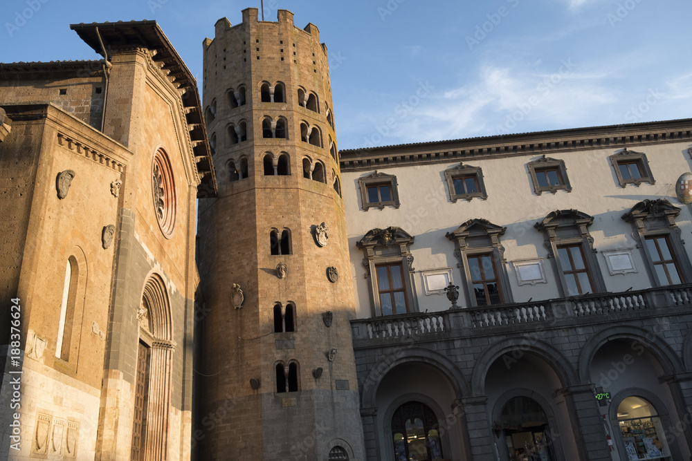 Orvieto (Umbria, Italy), historic buildings in Piazza della Repubblica