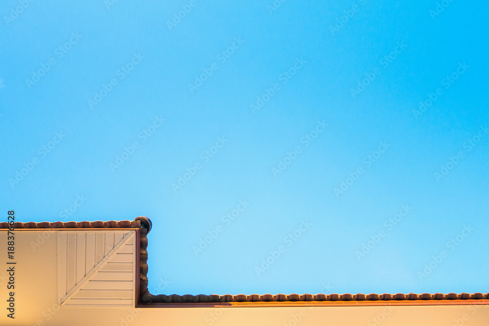 Soffit Board Installation with blue sky