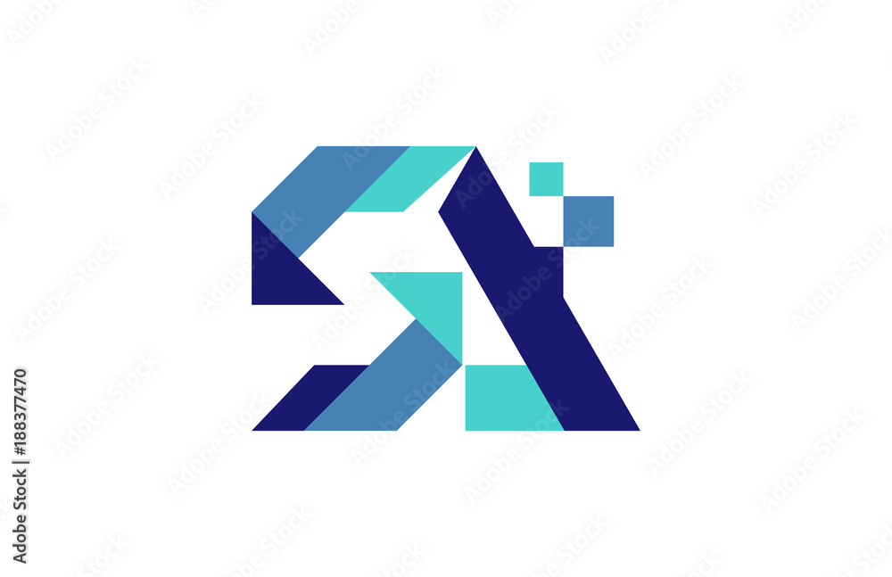 SA Digital Ribbon Letter Logo SA Digital Ribbon Letter Logo