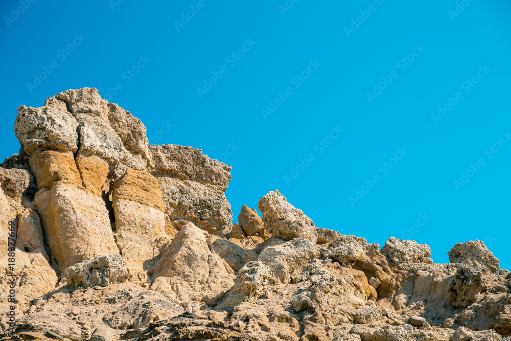 mountain rock blue sky background