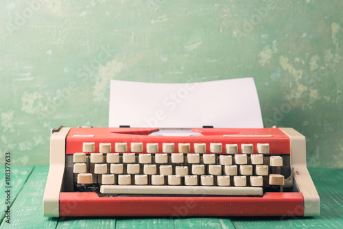 A typewriter on a table