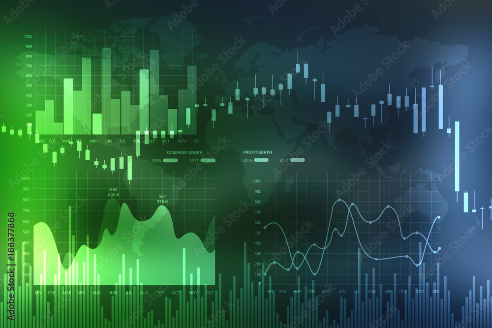 Stock market chart. Business graph background