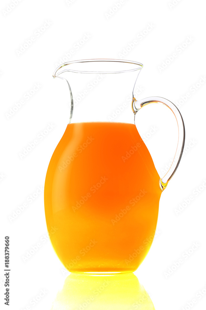 Jug of orange juice isolated on white Jug of orange juice isolated on white