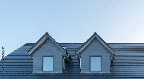 Dachgauben auf einem neuen Dach photo