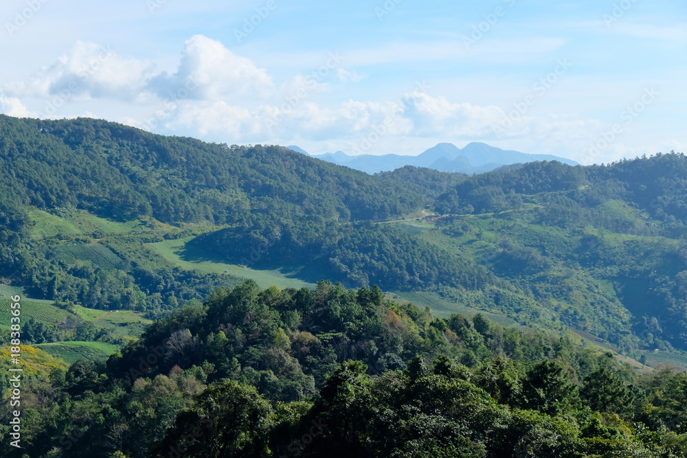 View of Mountains at Mae Hong Son Province, Thailand