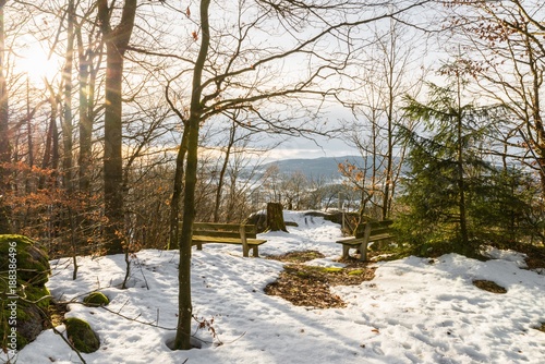 Aussichtsstein am Frauenberg bei Grafenau im Bayerischen Wald, Deutschland photo