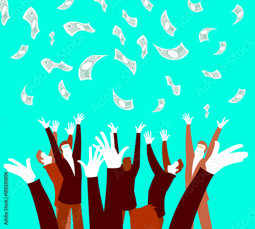 2511316 Money money falling from the sky. An unexpected pleasure.