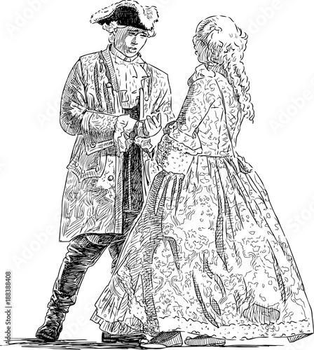 Gentleman and lady are talking