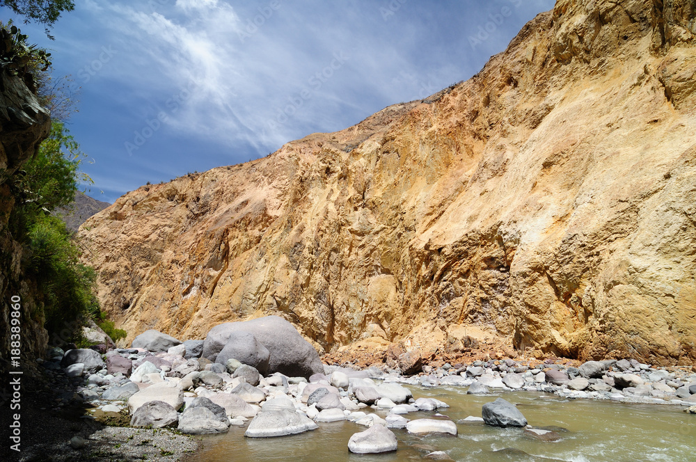 Peru, Colca canyon. the secend wolds deepest canyon at 3191m. View on the canyon from the route to the geyser near Pinchollo village Peru, Colca canyon. the secend wolds deepest canyon at 3191m. View on the canyon from the route to the geyser near Pinchollo village