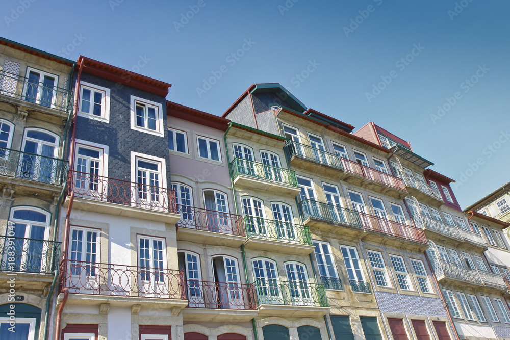 Typical facades of Oporto houses (Oporto - Portugal)