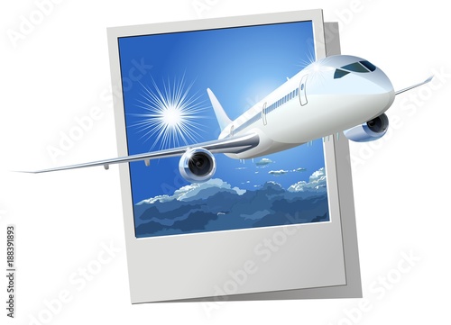 Vector commercial airplane