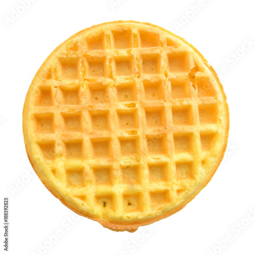 a round waffle on a white background photo