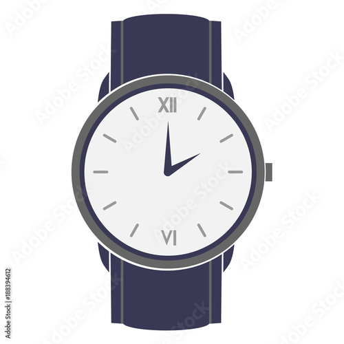 Men's wristwatch blue flat icon