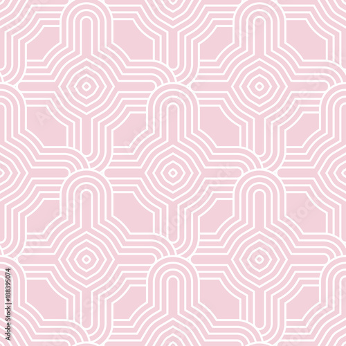 Geometric seamless pattern. Pale pink ornamental design