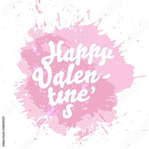 Romantic Happy Valentines Day card. Vector design.